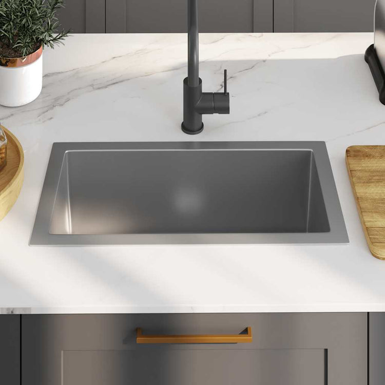 Vidaxl Sink handgefertigt Edelstahl