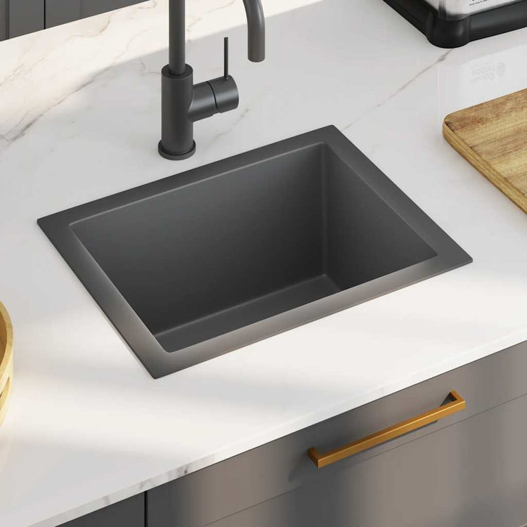 Vidaxl Waschbecken handgefertigt Edelstahl Schwarz