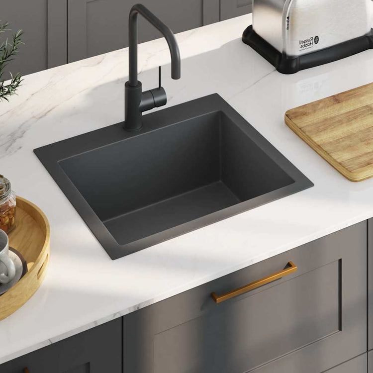 Vidaxl Waschbecken handgefertigt Edelstahl Schwarz