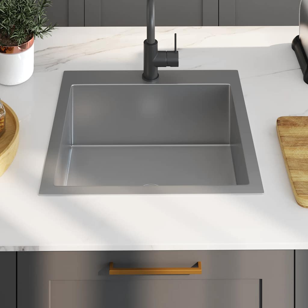Vidaxl Sink handgefertigt Edelstahl