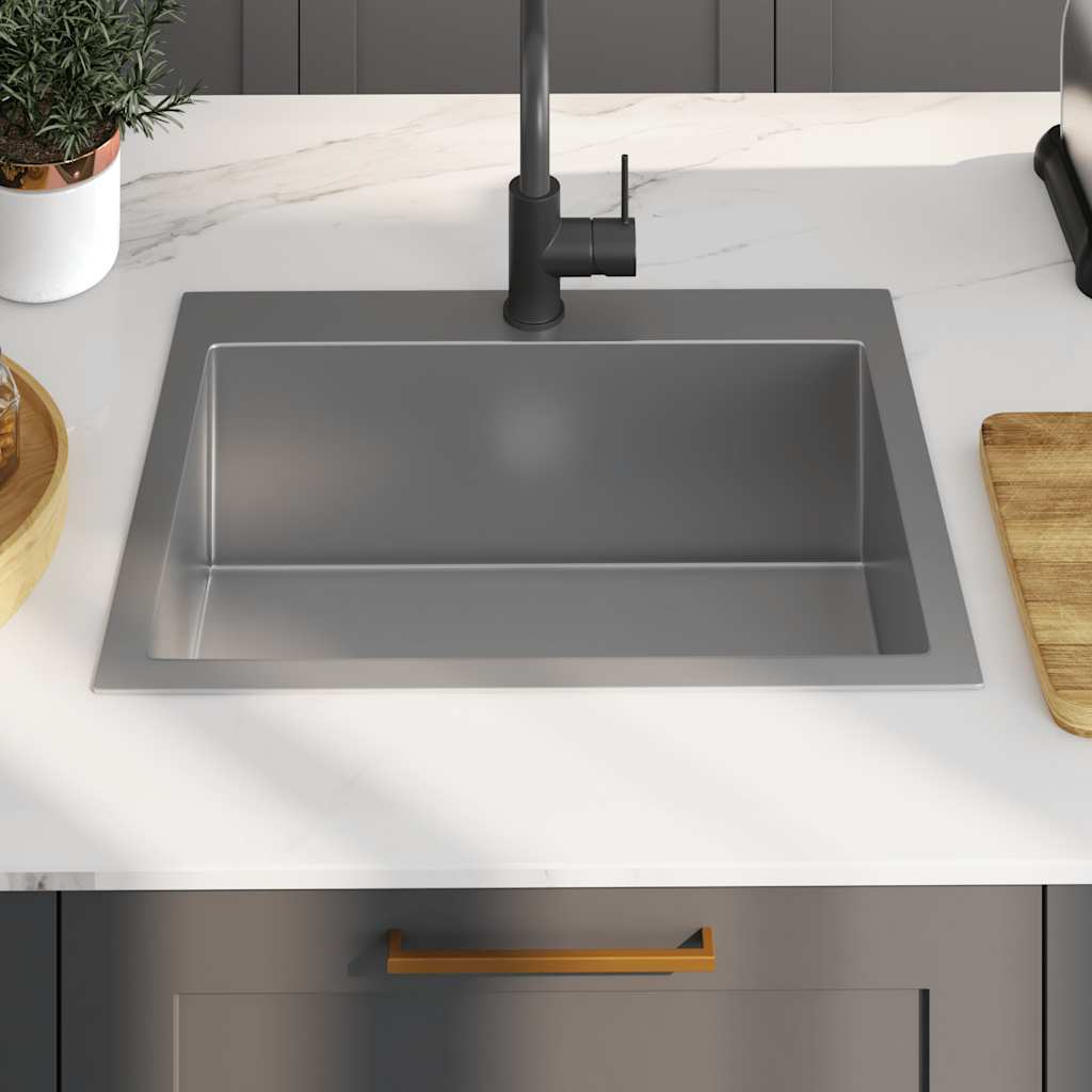 Vidaxl Sink handgefertigt Edelstahl