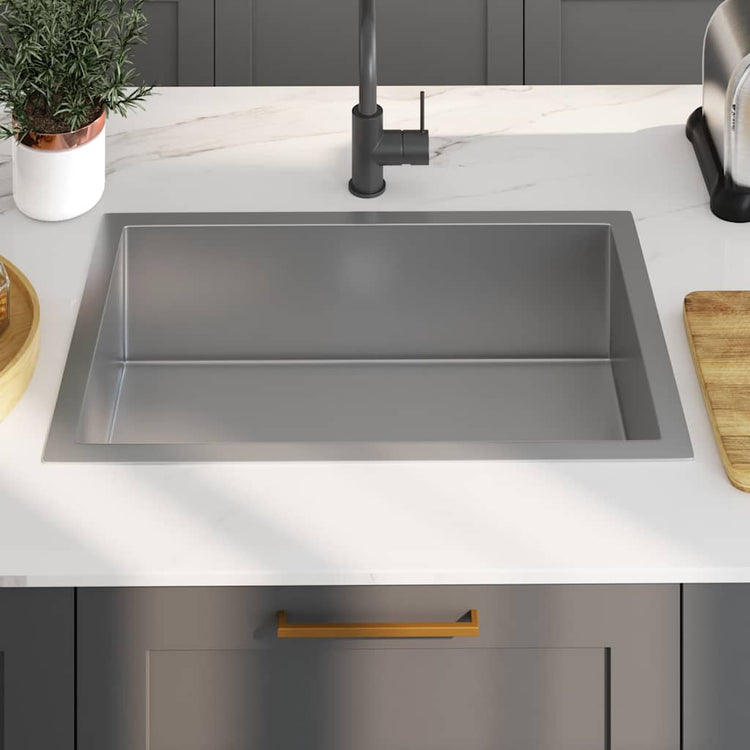 Vidaxl Sink handgefertigt Edelstahl