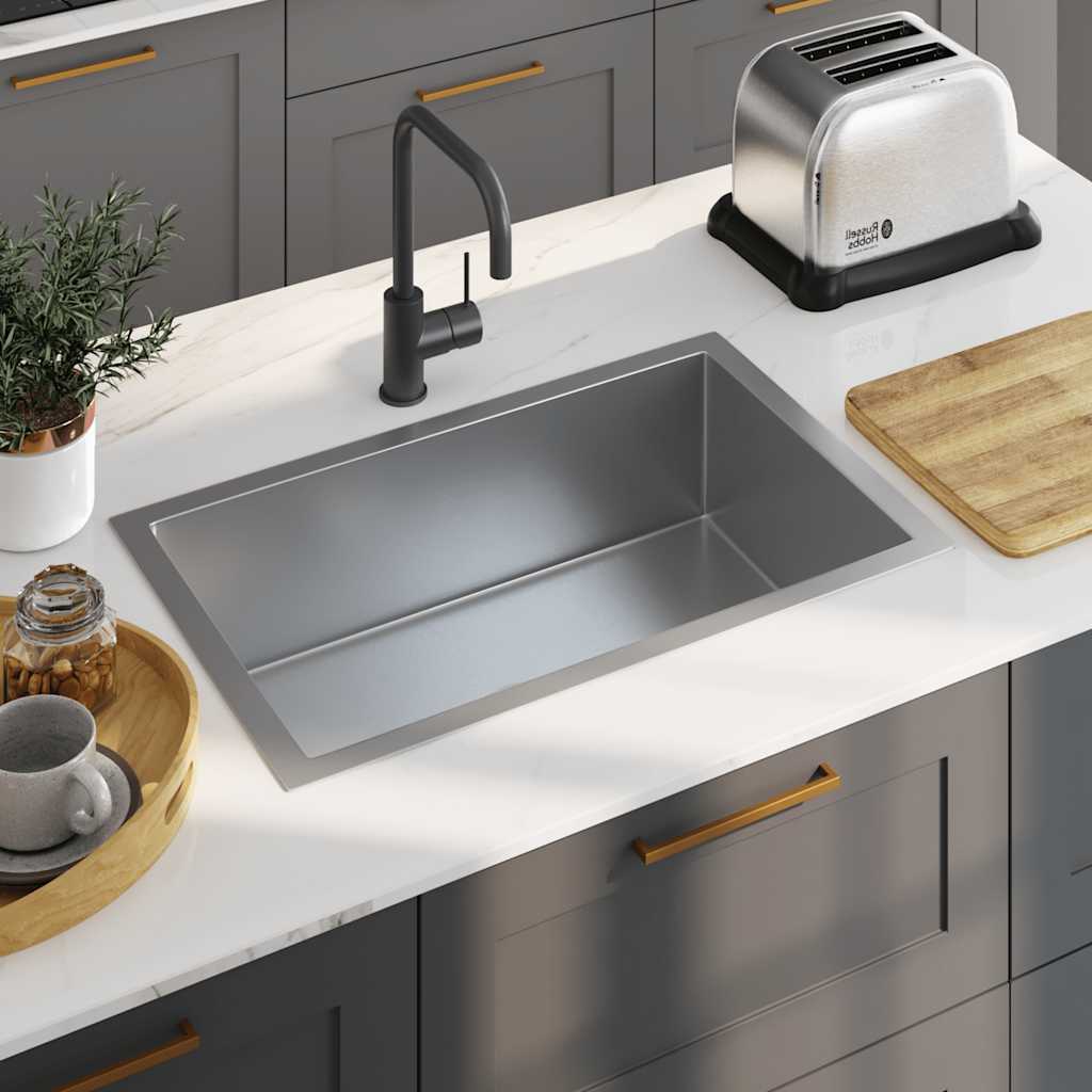 Vidaxl Sink handgefertigt Edelstahl