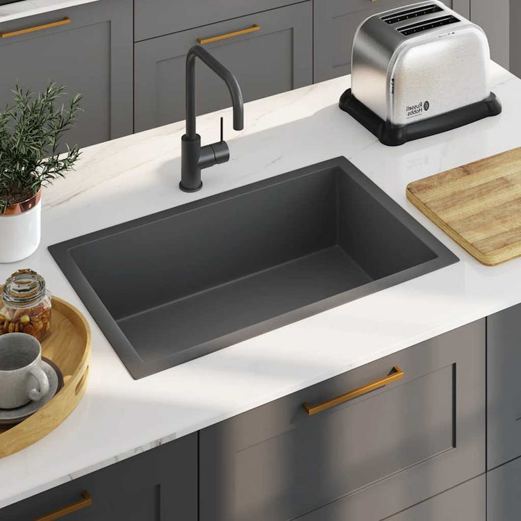 Vidaxl Waschbecken handgefertigt Edelstahl Schwarz