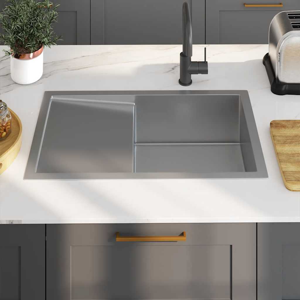 Vidaxl Sink handgefertigt Edelstahl