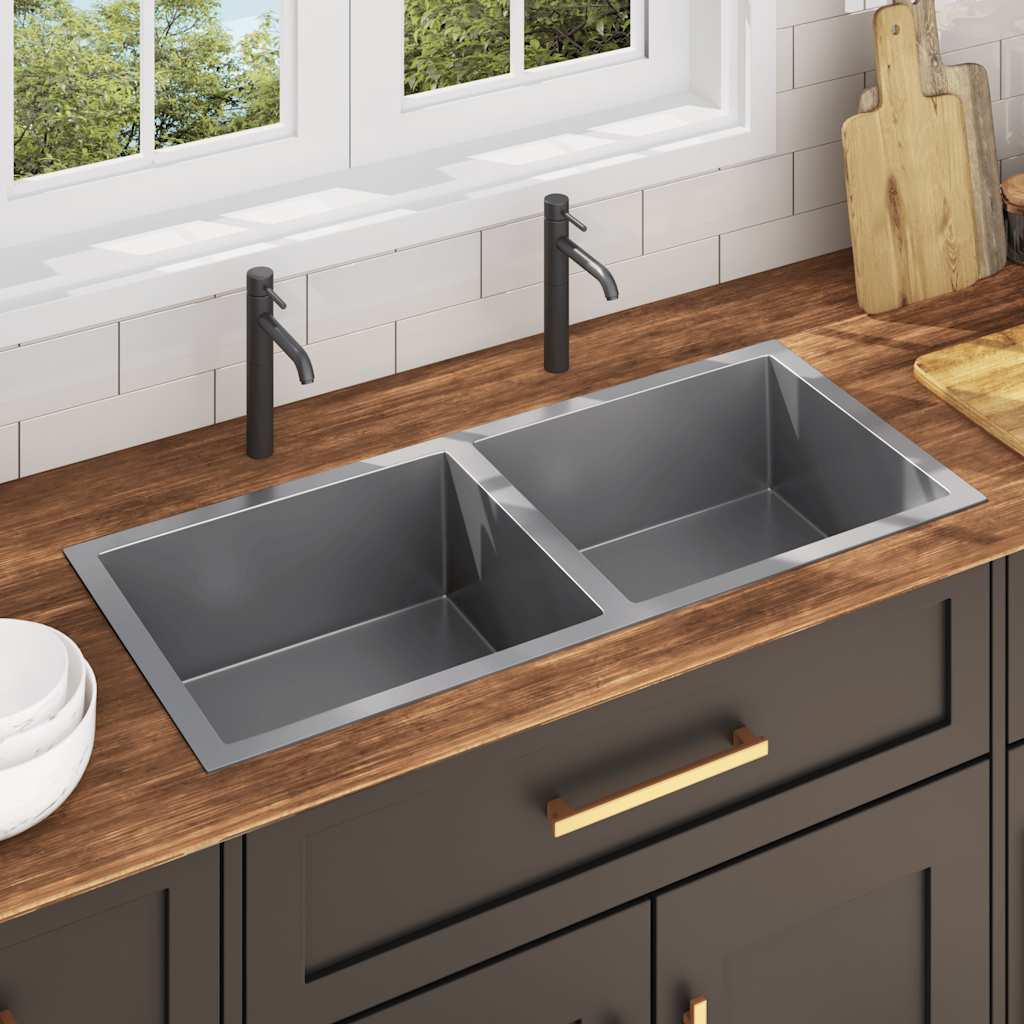 Vidaxl Sink handgefertigt Edelstahl
