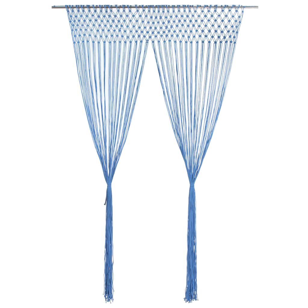 Vidaxl Vorhang Macramé 140x240 cm Baumwollblau