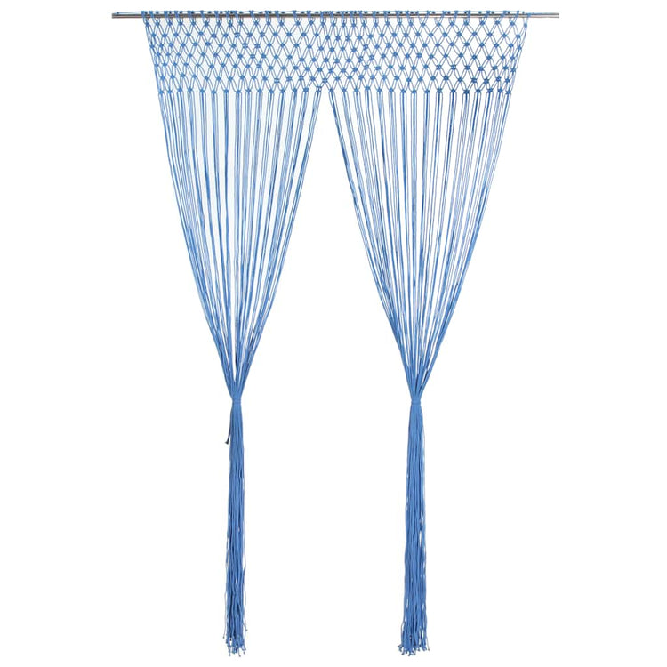 Vidaxl Vorhang Macramé 140x240 cm Baumwollblau