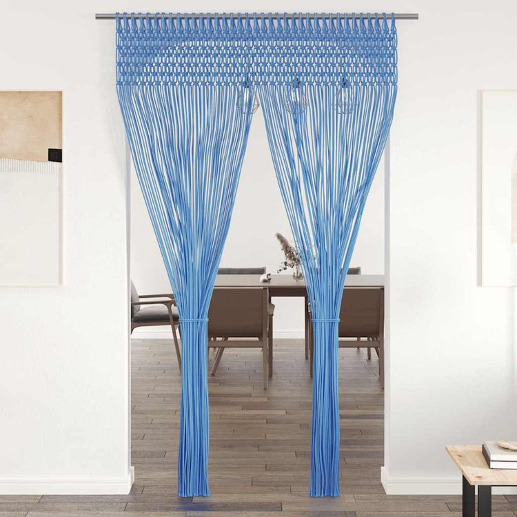 Vidaxl Vorhang Macramé 140x240 cm Baumwollblau