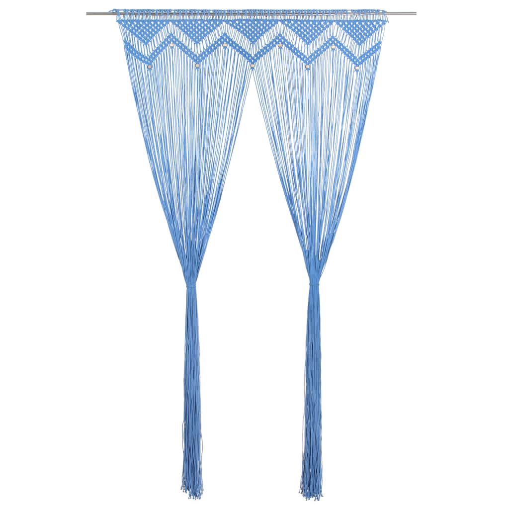 Vidaxl Vorhang Macramé 140x240 cm Baumwollblau