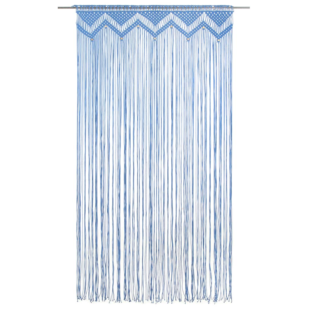 Vidaxl Vorhang Macramé 140x240 cm Baumwollblau