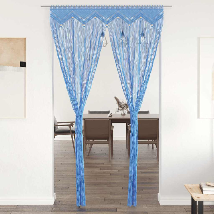 Vidaxl Vorhang Macramé 140x240 cm Baumwollblau