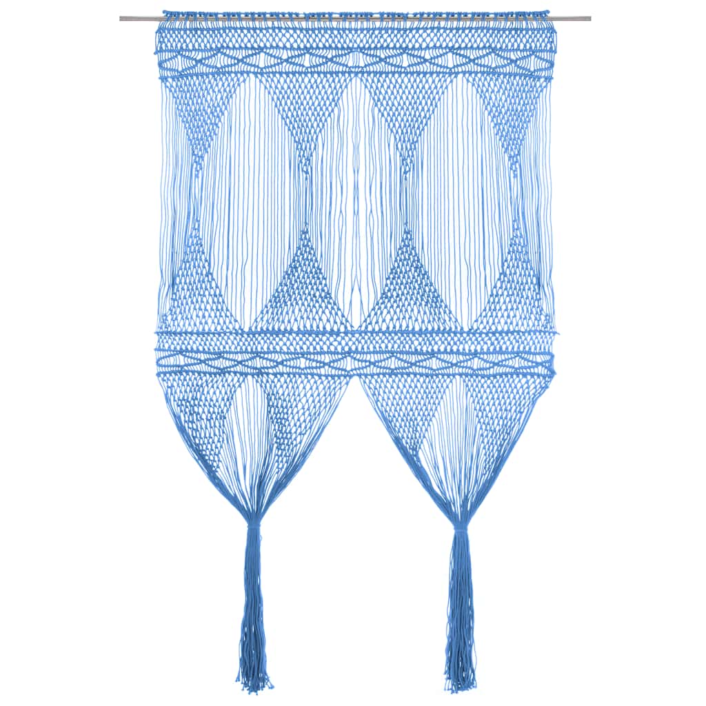 Vidaxl Vorhang Macramé 140x240 cm Baumwollblau