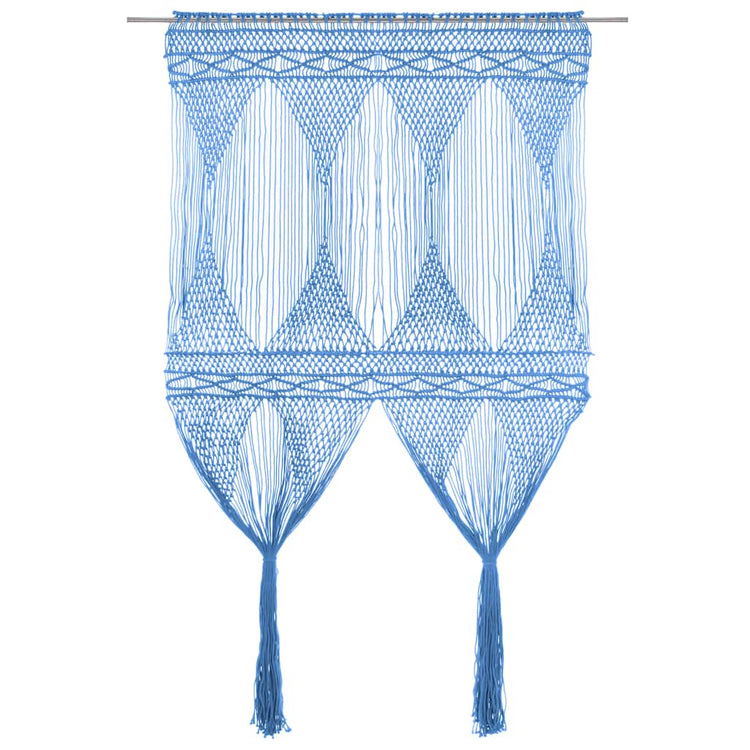 Vidaxl Vorhang Macramé 140x240 cm Baumwollblau