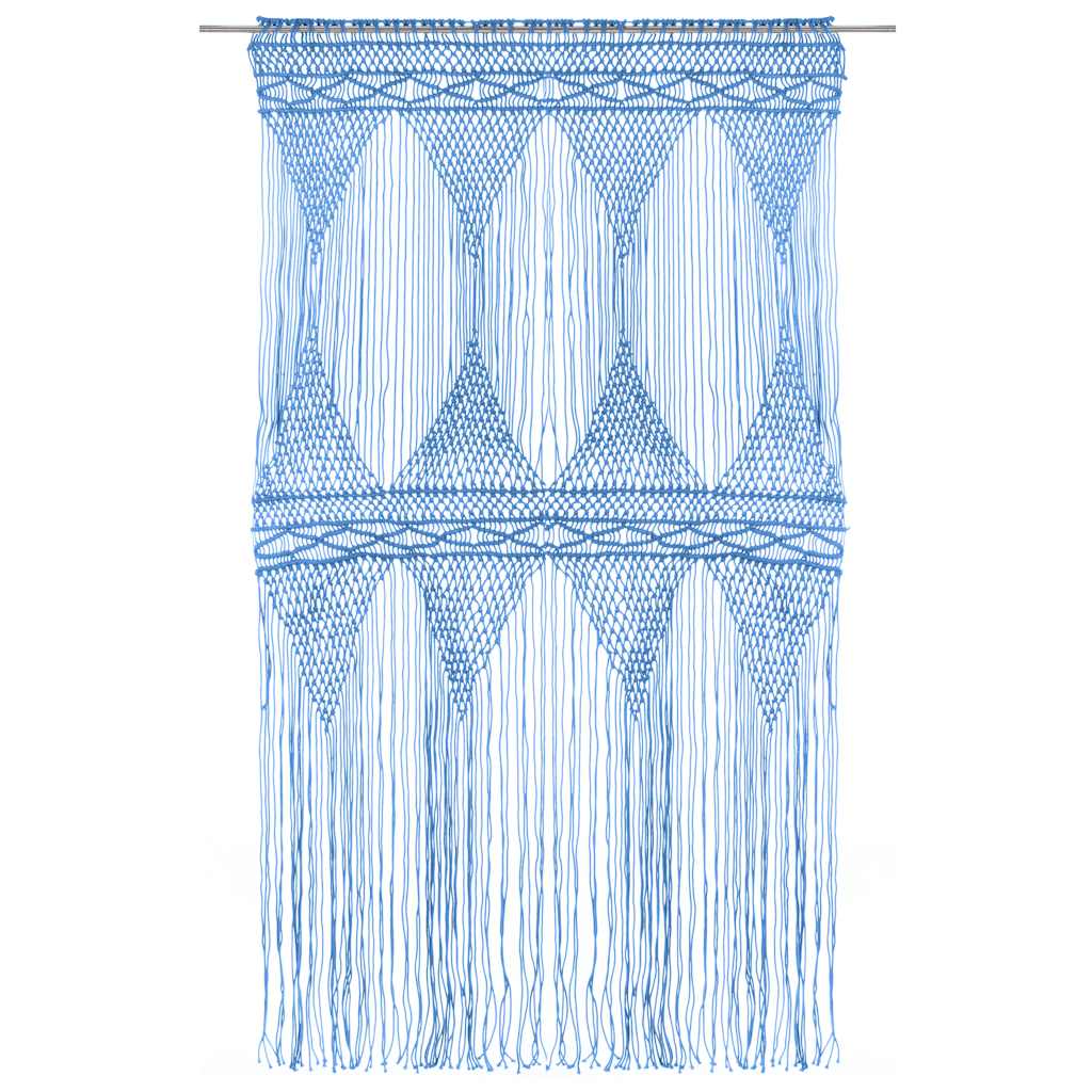 Vidaxl Vorhang Macramé 140x240 cm Baumwollblau