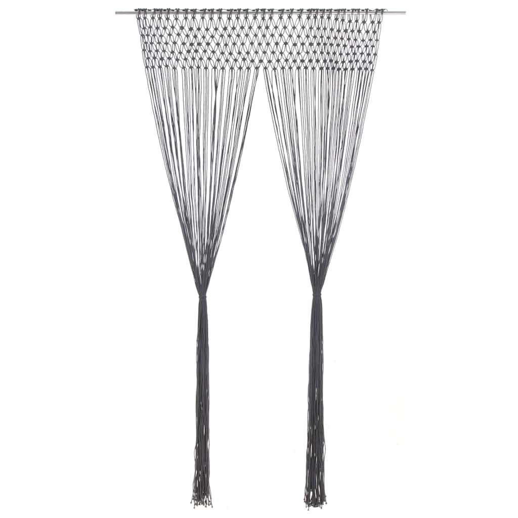 VIDAXL -Vorhang Macramé 140x240 cm Baumwoll -Anthrazit