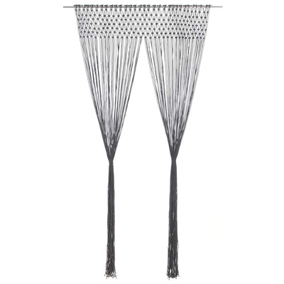 VIDAXL -Vorhang Macramé 140x240 cm Baumwoll -Anthrazit