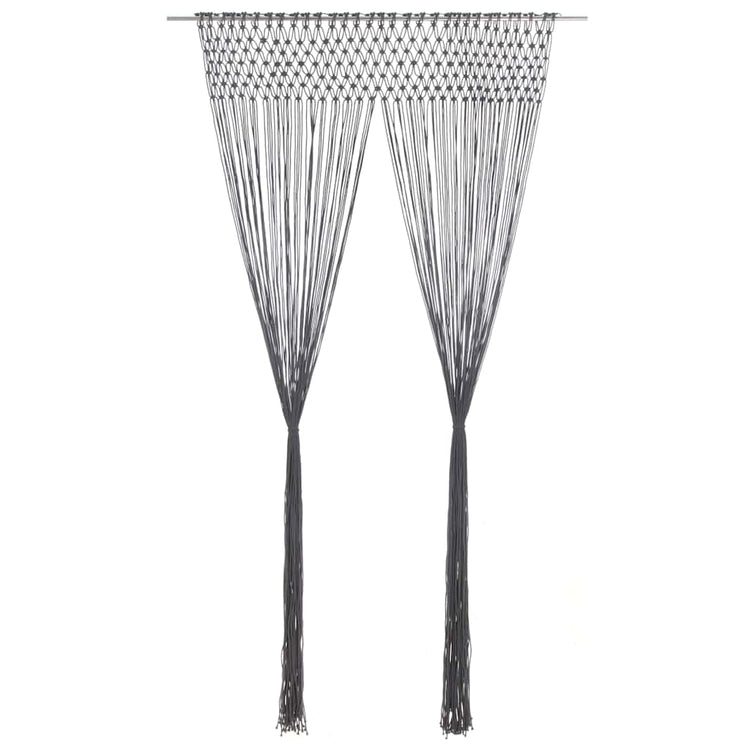 VIDAXL -Vorhang Macramé 140x240 cm Baumwoll -Anthrazit
