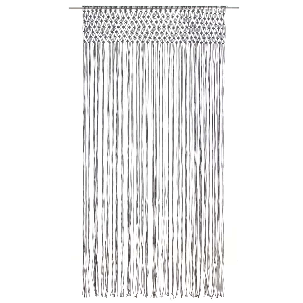 VIDAXL -Vorhang Macramé 140x240 cm Baumwoll -Anthrazit