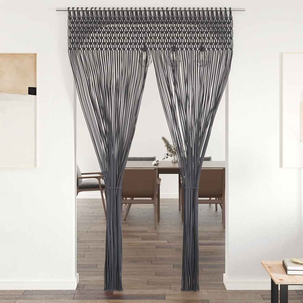 VIDAXL -Vorhang Macramé 140x240 cm Baumwoll -Anthrazit