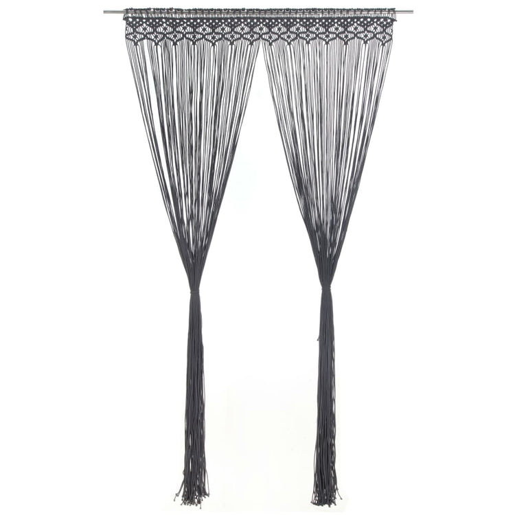 VIDAXL -Vorhang Macramé 140x240 cm Baumwoll -Anthrazit