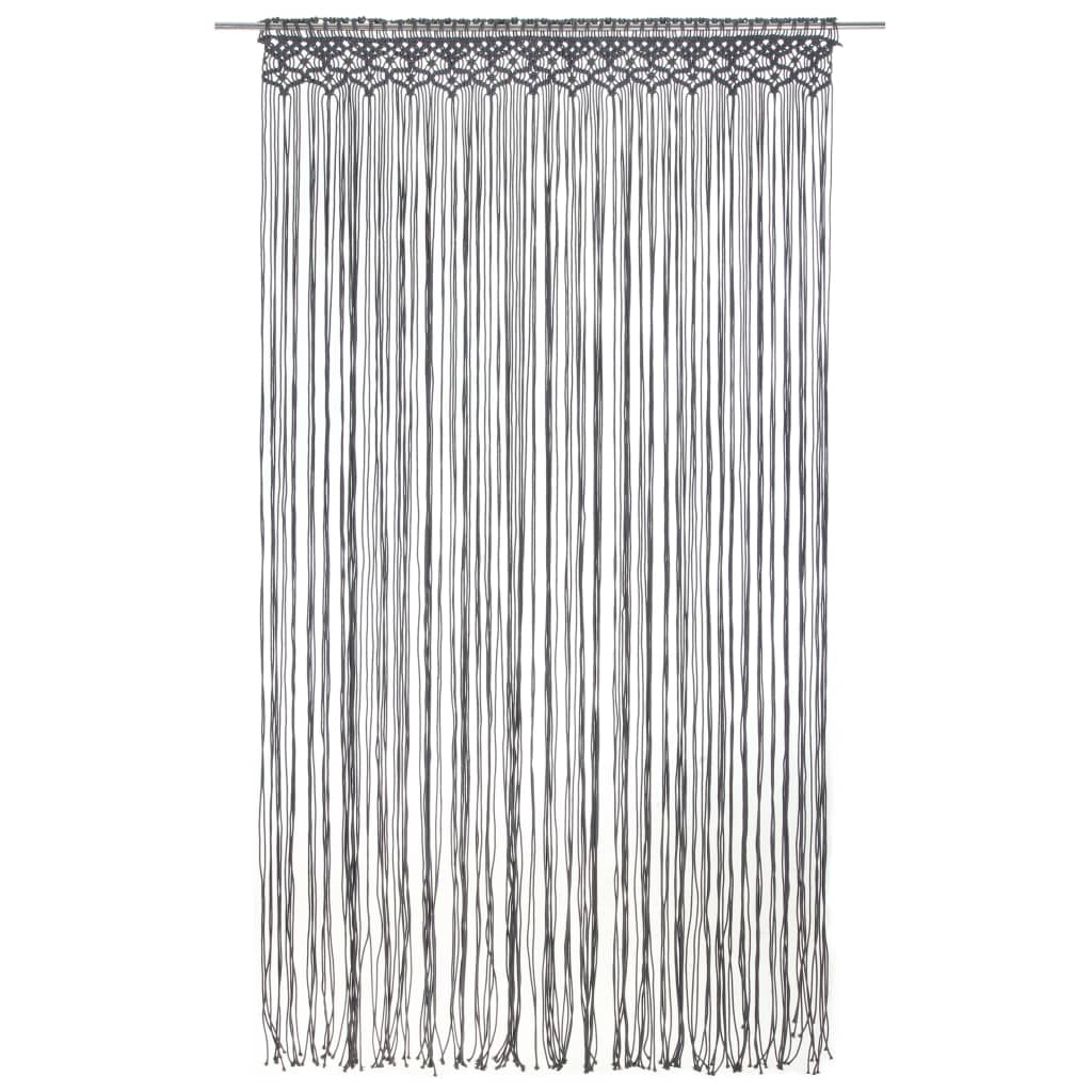 VIDAXL -Vorhang Macramé 140x240 cm Baumwoll -Anthrazit