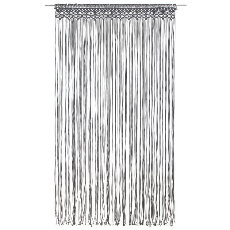 VIDAXL -Vorhang Macramé 140x240 cm Baumwoll -Anthrazit