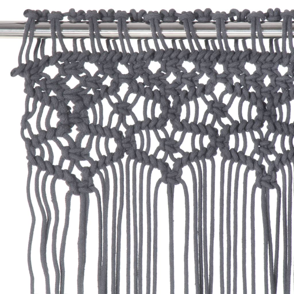 VIDAXL -Vorhang Macramé 140x240 cm Baumwoll -Anthrazit