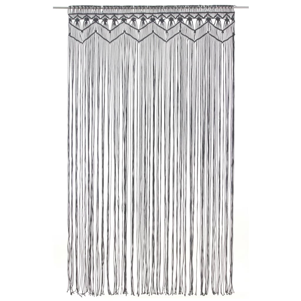 VIDAXL -Vorhang Macramé 140x240 cm Baumwoll -Anthrazit