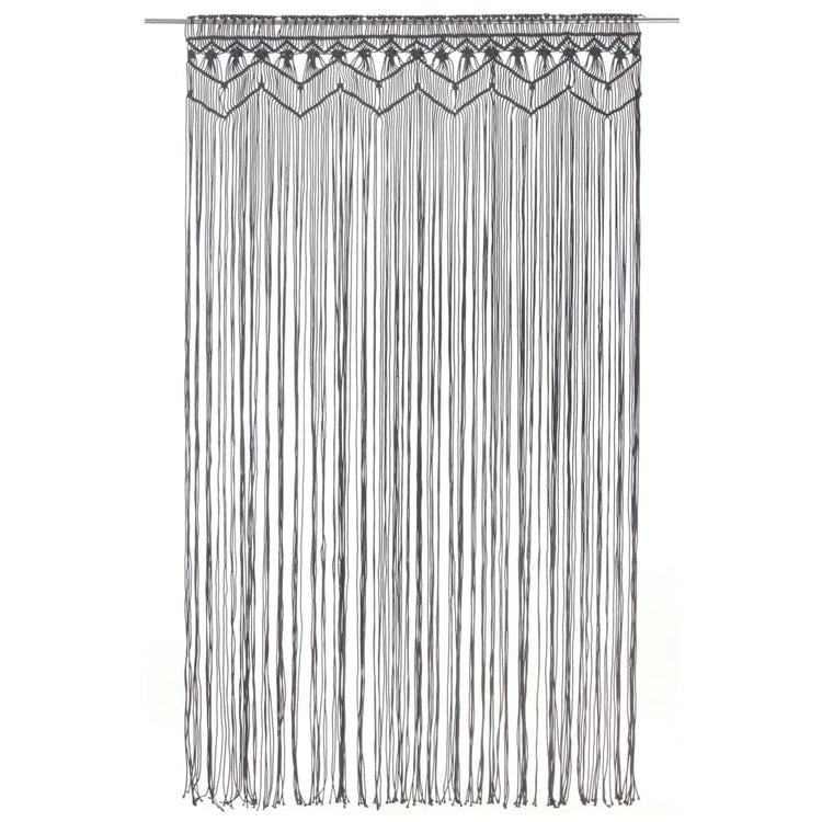 VIDAXL -Vorhang Macramé 140x240 cm Baumwoll -Anthrazit