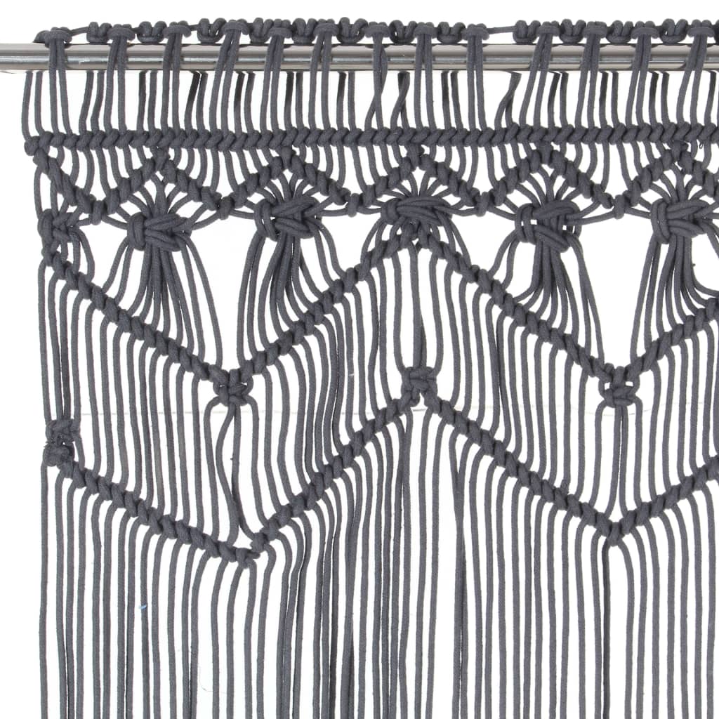 VIDAXL -Vorhang Macramé 140x240 cm Baumwoll -Anthrazit