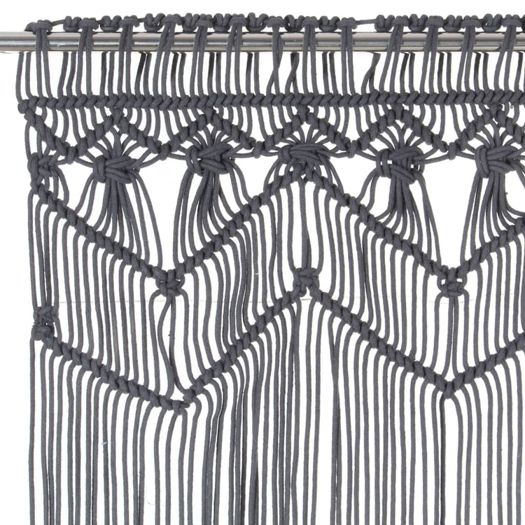 VIDAXL -Vorhang Macramé 140x240 cm Baumwoll -Anthrazit