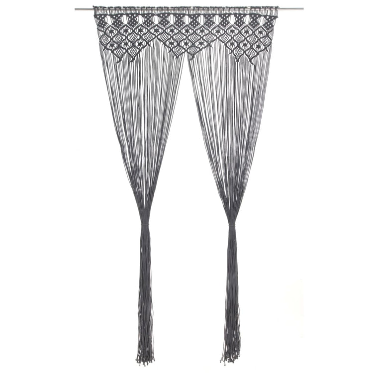 VIDAXL -Vorhang Macramé 140x240 cm Baumwoll -Anthrazit