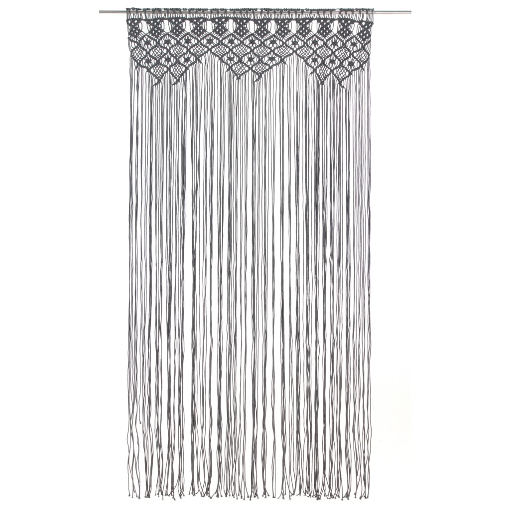 VIDAXL -Vorhang Macramé 140x240 cm Baumwoll -Anthrazit