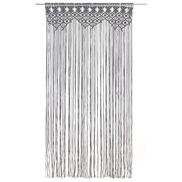 VIDAXL -Vorhang Macramé 140x240 cm Baumwoll -Anthrazit