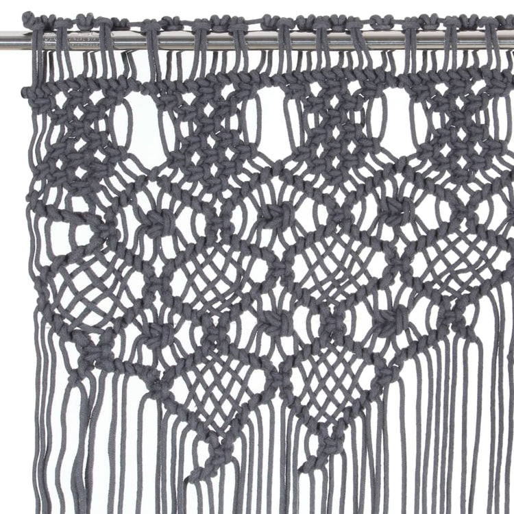 VIDAXL -Vorhang Macramé 140x240 cm Baumwoll -Anthrazit