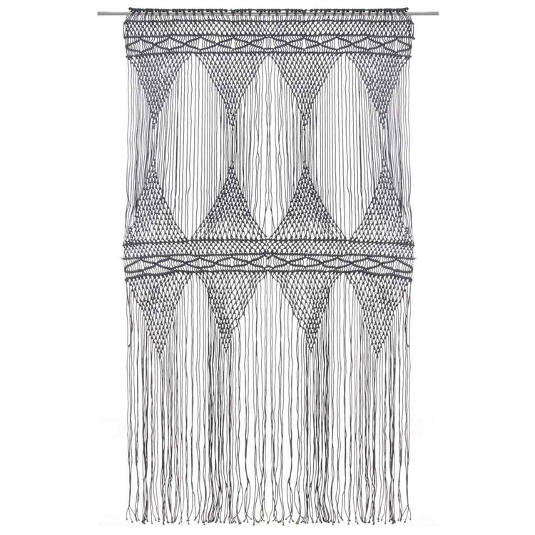 VIDAXL -Vorhang Macramé 140x240 cm Baumwoll -Anthrazit