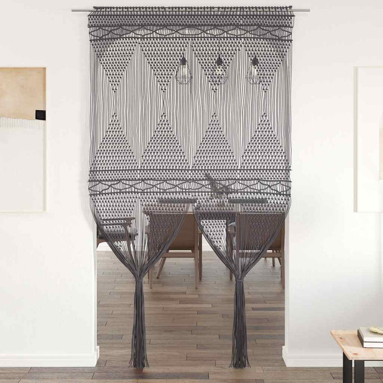 VIDAXL -Vorhang Macramé 140x240 cm Baumwoll -Anthrazit