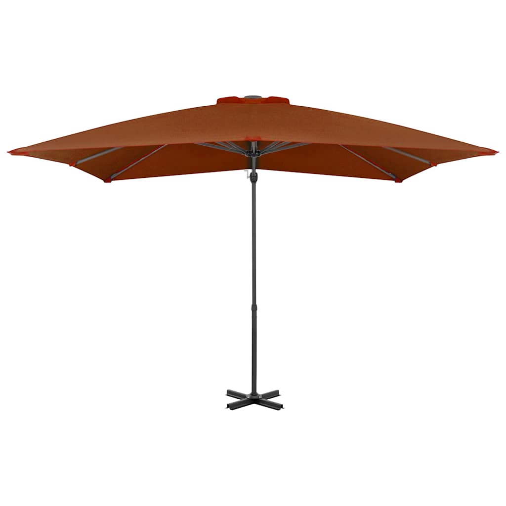 Vidaxl -schwimmendes Parasol mit Aluminiumpol 250x250 cm Terrakotta -gelöscht