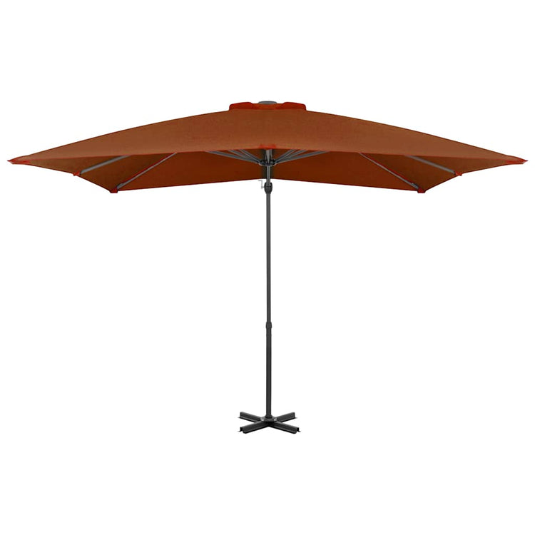 Vidaxl -schwimmendes Parasol mit Aluminiumpol 250x250 cm Terrakotta -gelöscht