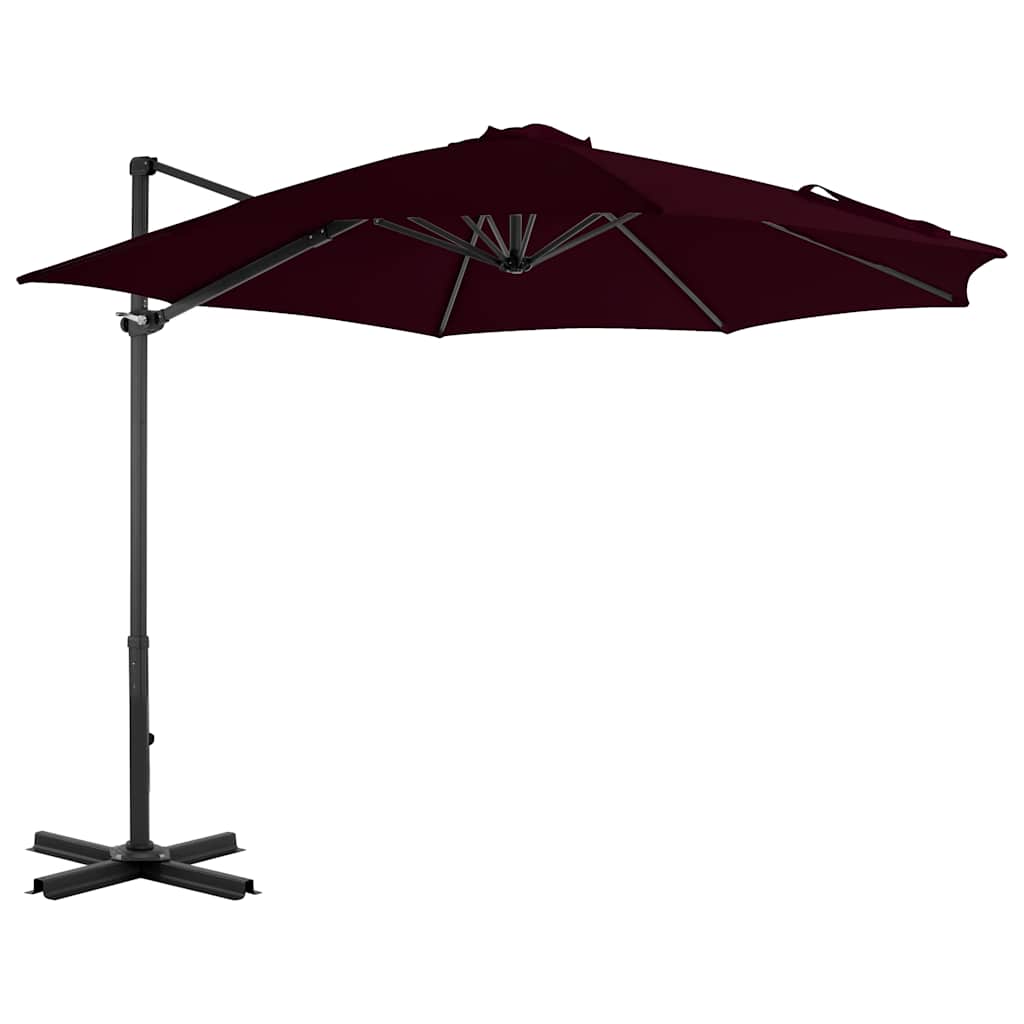 Vidaxl -schwimmendes Parasol mit Aluminiumpol 300 cm Rot