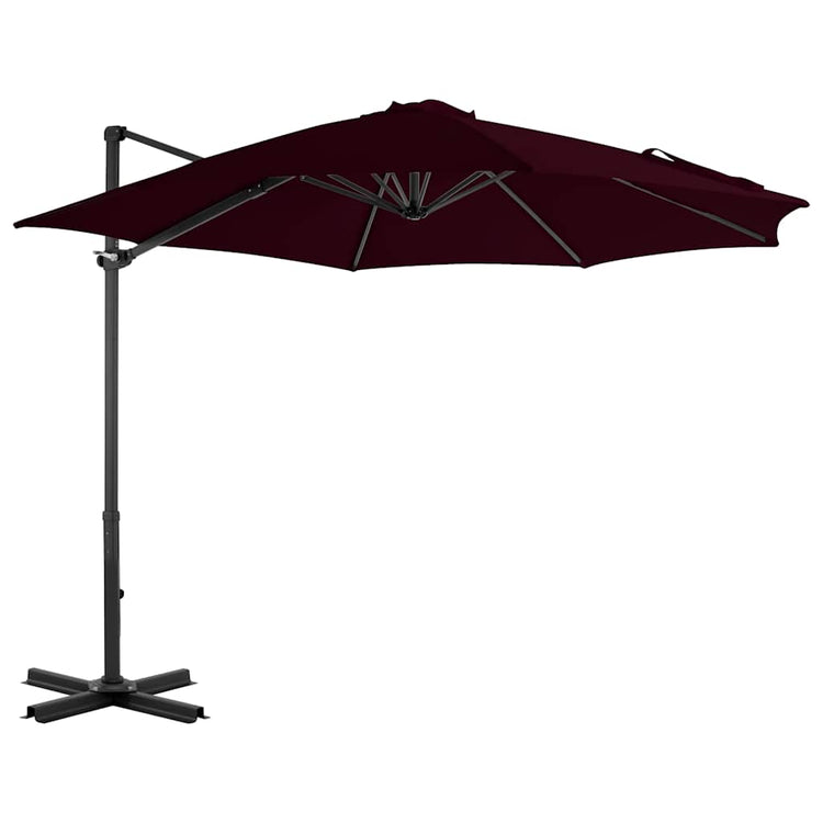 Vidaxl -schwimmendes Parasol mit Aluminiumpol 300 cm Rot