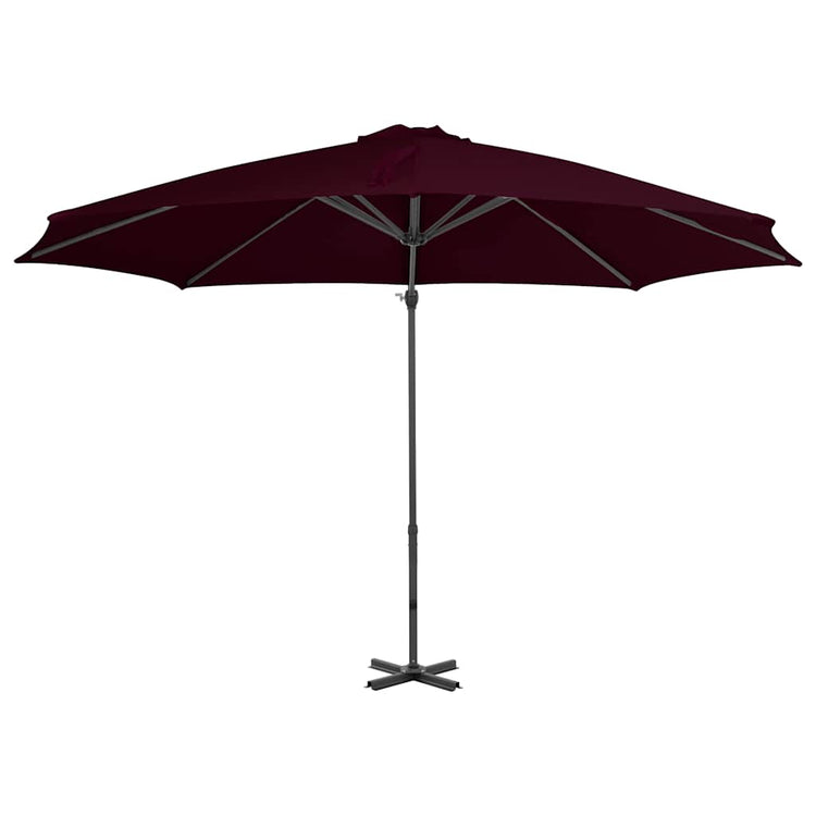 Vidaxl -schwimmendes Parasol mit Aluminiumpol 300 cm Rot