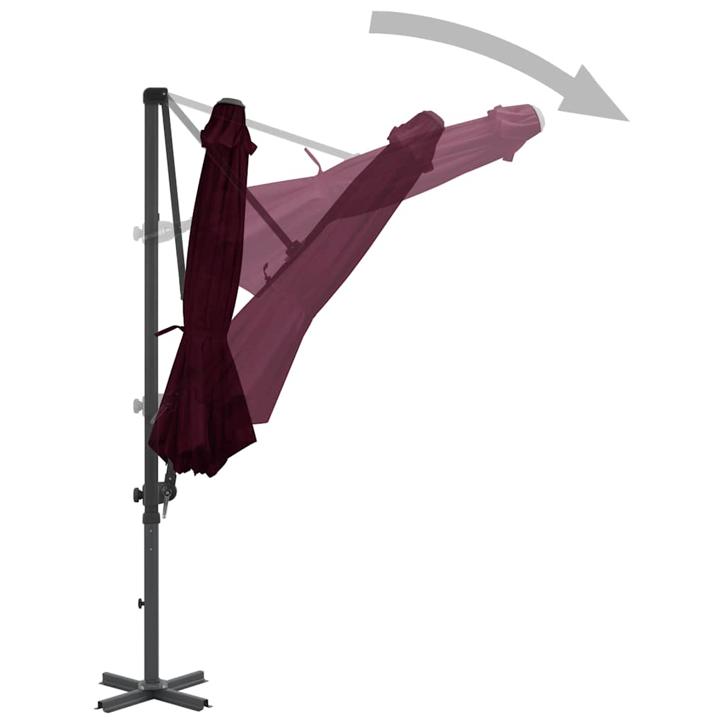 Vidaxl -schwimmendes Parasol mit Aluminiumpol 300 cm Rot