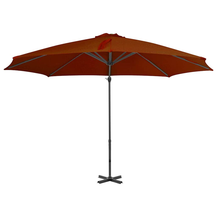 Vidaxl -schwimmendes Parasol mit Aluminiumpol 300 cm Terrakotta -gelöscht