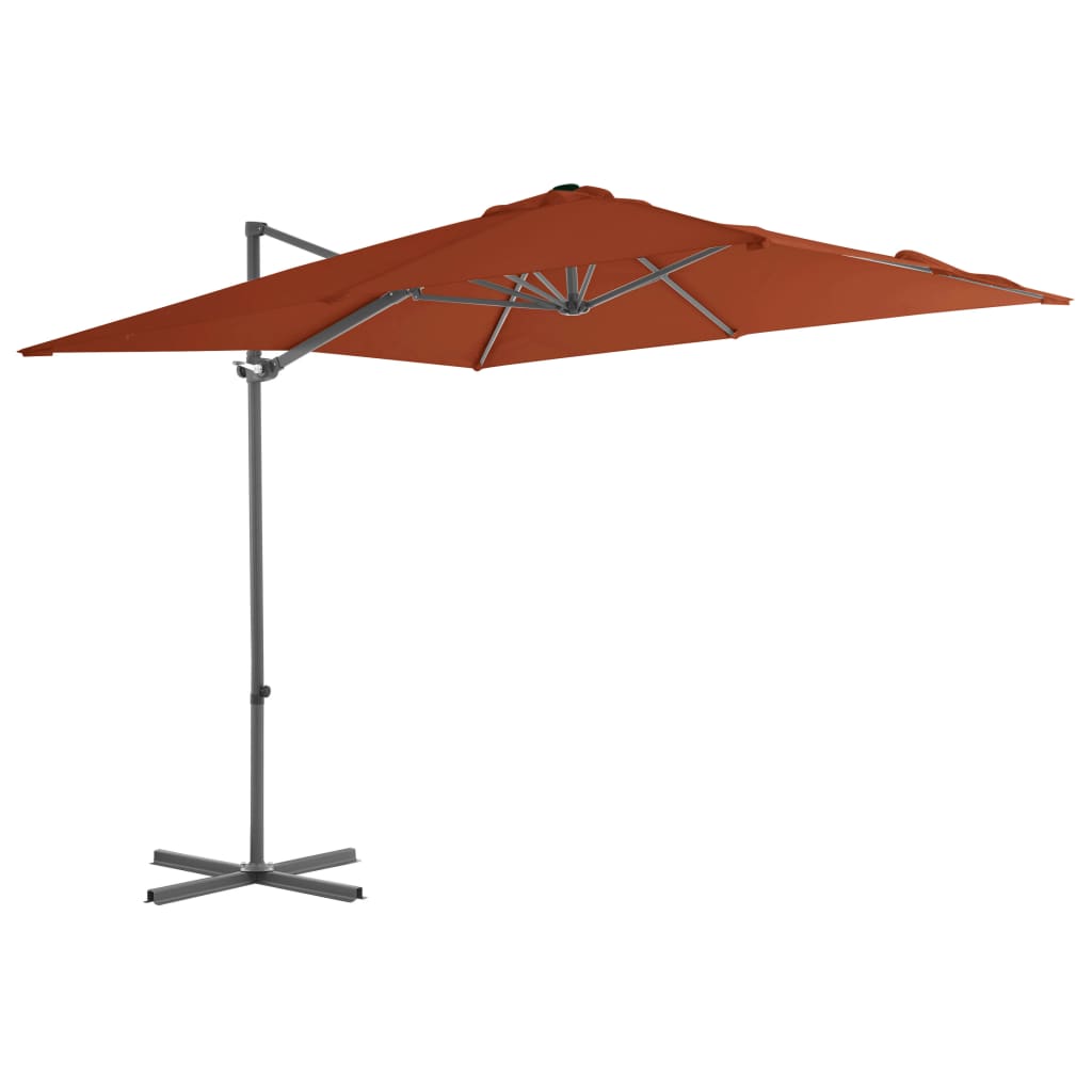 Vidaxl -schwimmendes Parasol mit Stahlstange 250x250 cm Terrakotta -gelöscht