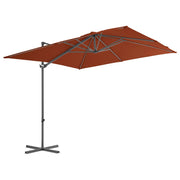 Vidaxl -schwimmendes Parasol mit Stahlstange 250x250 cm Terrakotta -gelöscht - afbeelding 2