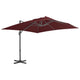 Vidaxl -schwimmendes Parasol mit Aluminiumpol 400x300 cm Burgunderrot