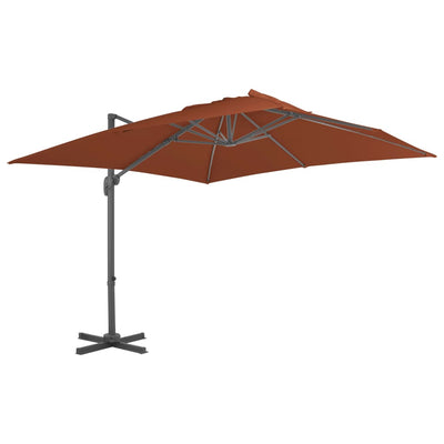 Vidaxl -schwimmendes Parasol mit Aluminiumpol 400x300 cm Terrakotta -gelöscht