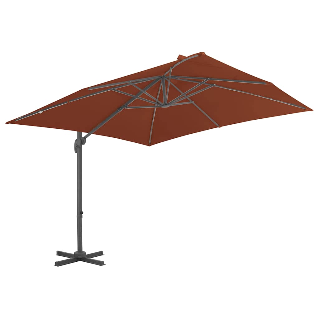 Vidaxl -schwimmendes Parasol mit Aluminiumpol 400x300 cm Terrakotta -gelöscht